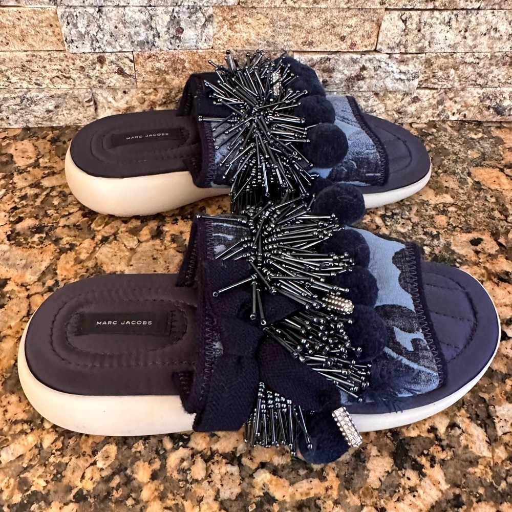 Marc Jacobs Women's Emerson Pompom Sport Sandal Slide - Picture 3 of 9